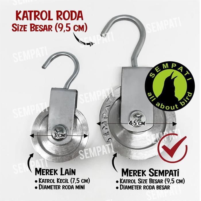 "New" KATROL RODA KECIL MINI KEREKAN SANGKAR BURUNG PERKUTUT BENDERA RKTRLM