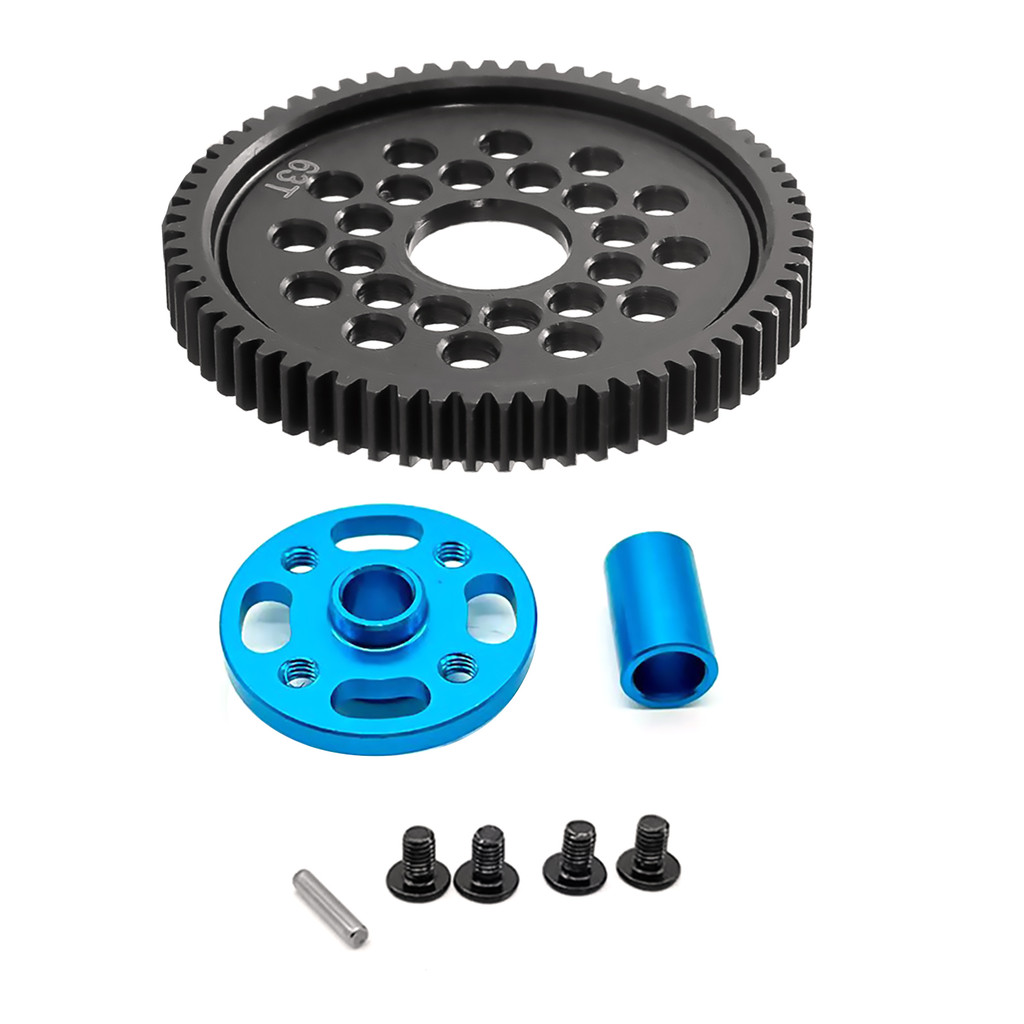 Aluminum High Speed Spur Gear With Gear Mount Kit Upgrade Parts For Tamiya TT02 TT-02 RC Car