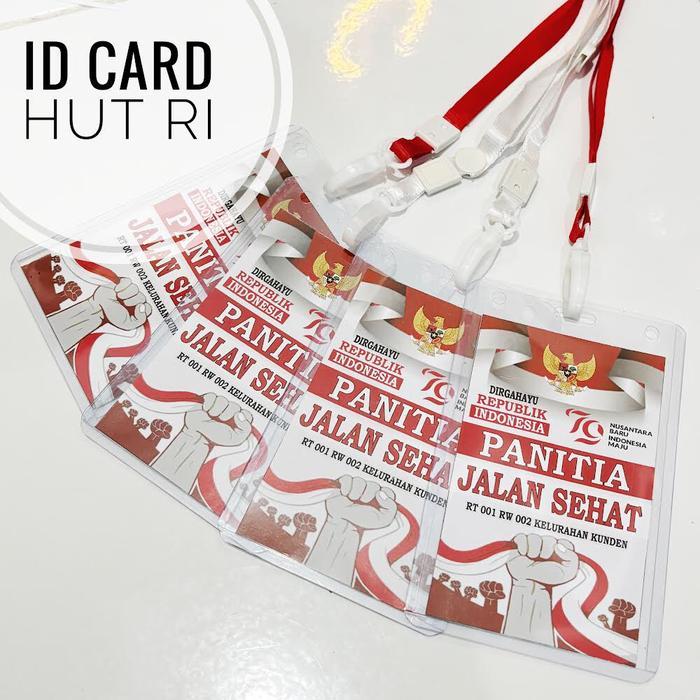 Id Card Kemerdekaan HUT RI Tanda Pengenal Panitia Acara Name Card Lomba Agustusan