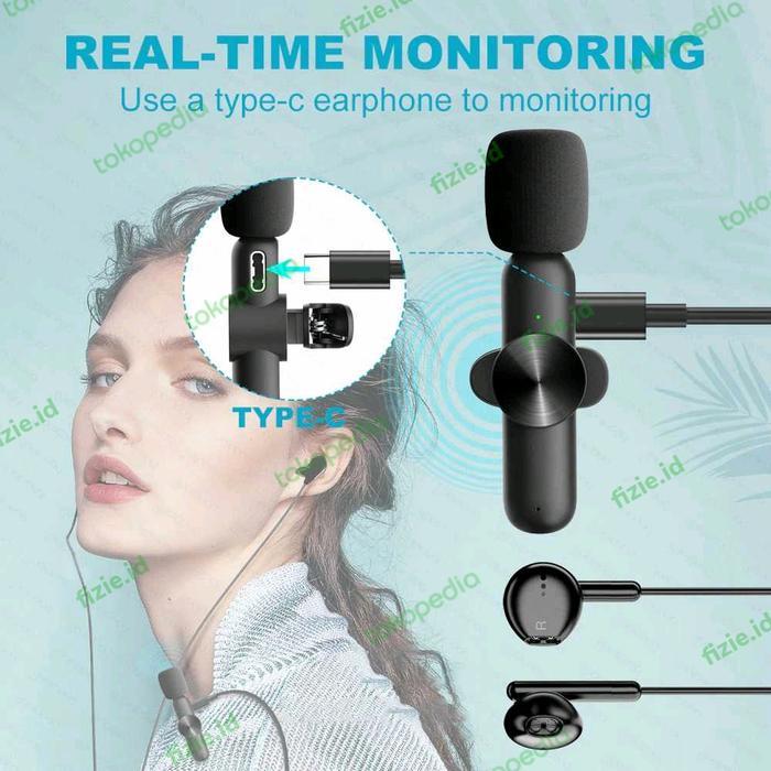 Mic Wireless Clip On Smartphone Lavalier Microphone Vlogger Youtuber