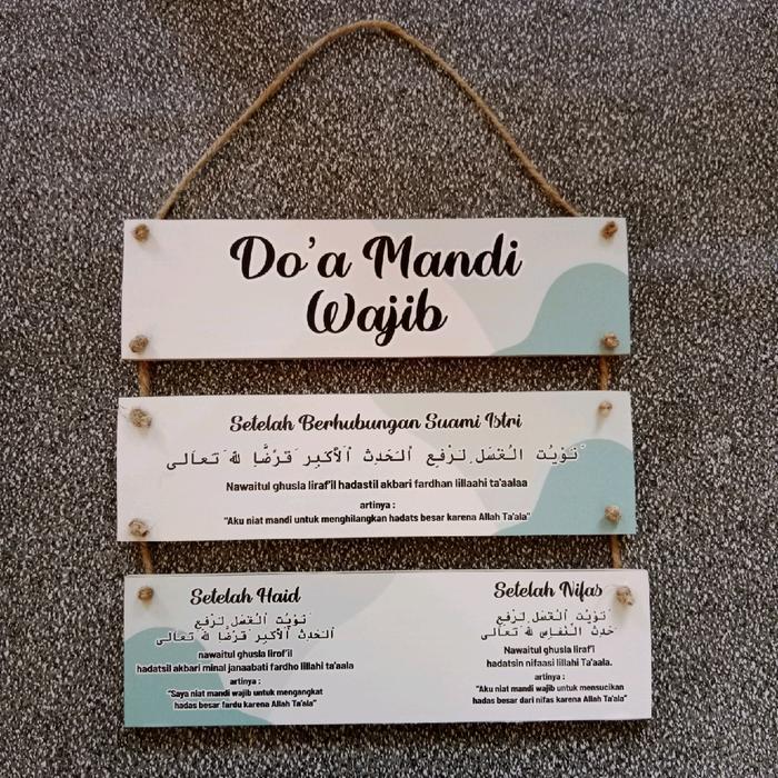 Hiasan dinding aesthetic dekorasi gantung Doa Mandi Wajib