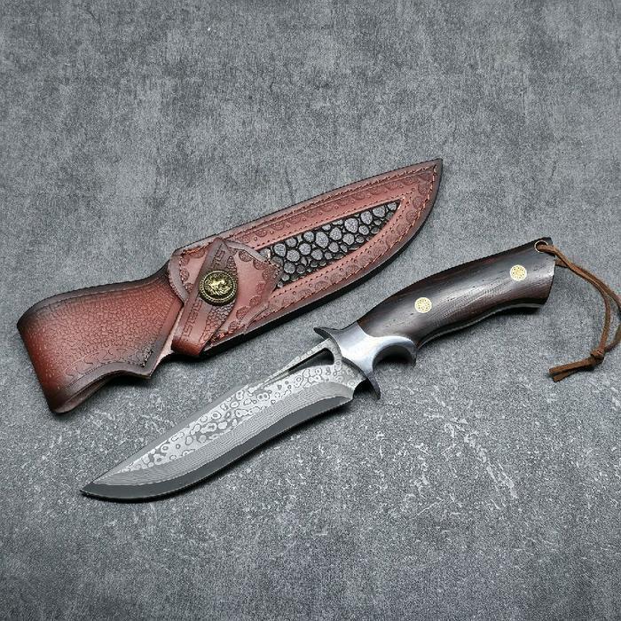 Pisau Outdoor Bushcraft Damascus Camping Knife FBD002