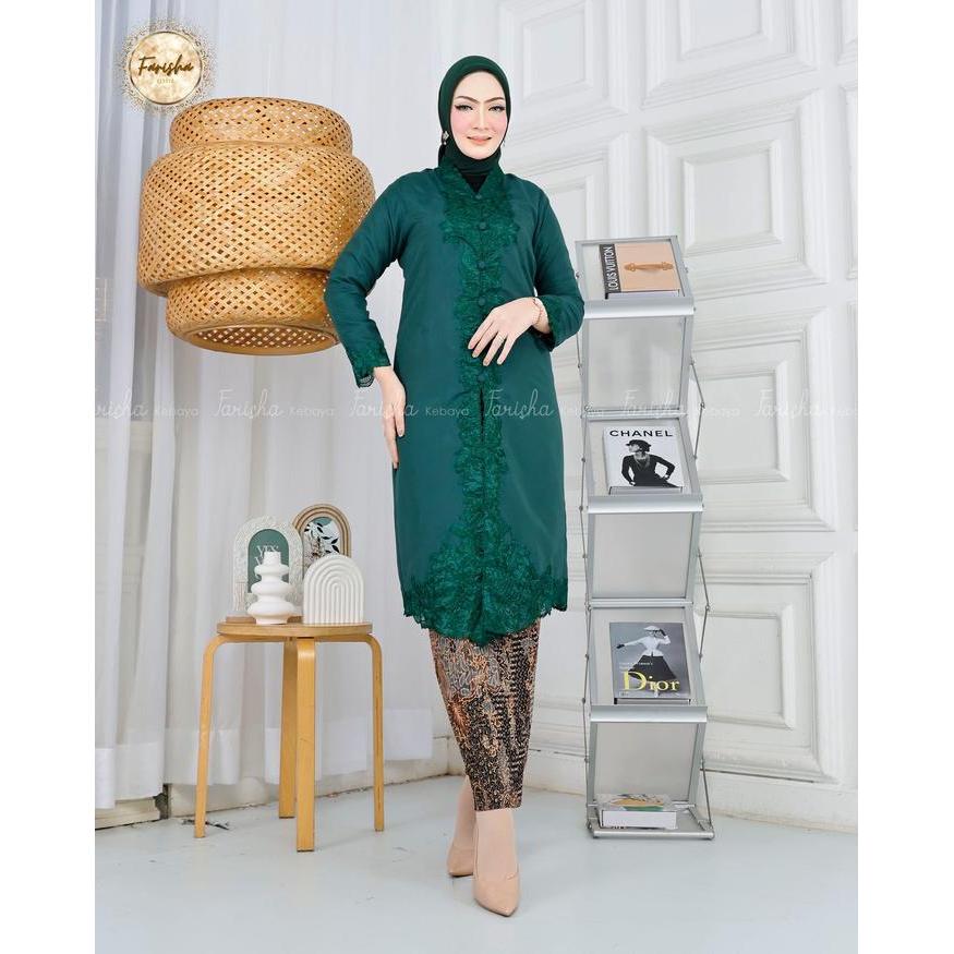 READY Kebaya Tunik Bordir Wanita - Model Terbaru - Baju Dress Dewasa Katun Panjang Tebal tunik + rok