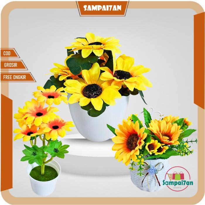 Bunga Hias Artificial Matahari Tanaman Hias Plastik Artificial Bunga Matahari Bunga Artificial