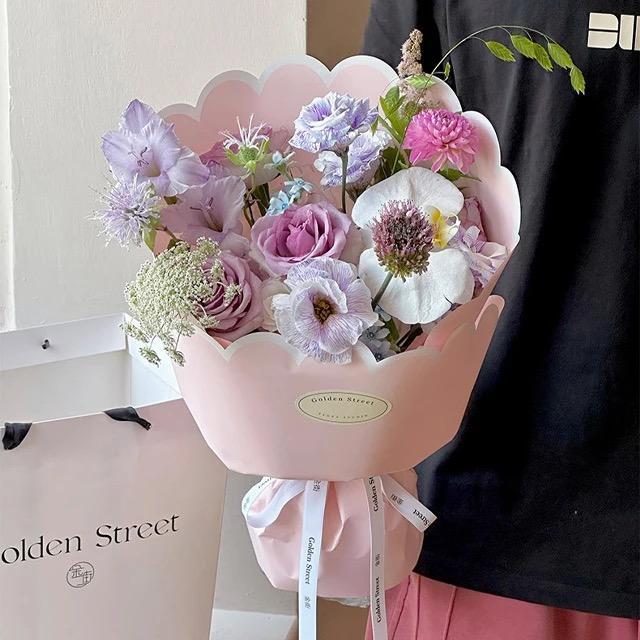 CUPCAKE - flower wrapping cellophane paper kertas buket korean import motif 3d