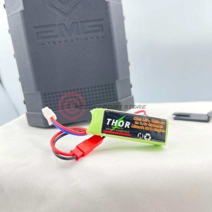 TERBARU THOR Mini Lipo Battery 7.4v 2s 400mAh JST Connector Lipo Battery HPA Airsoft Batre Lipo HPA