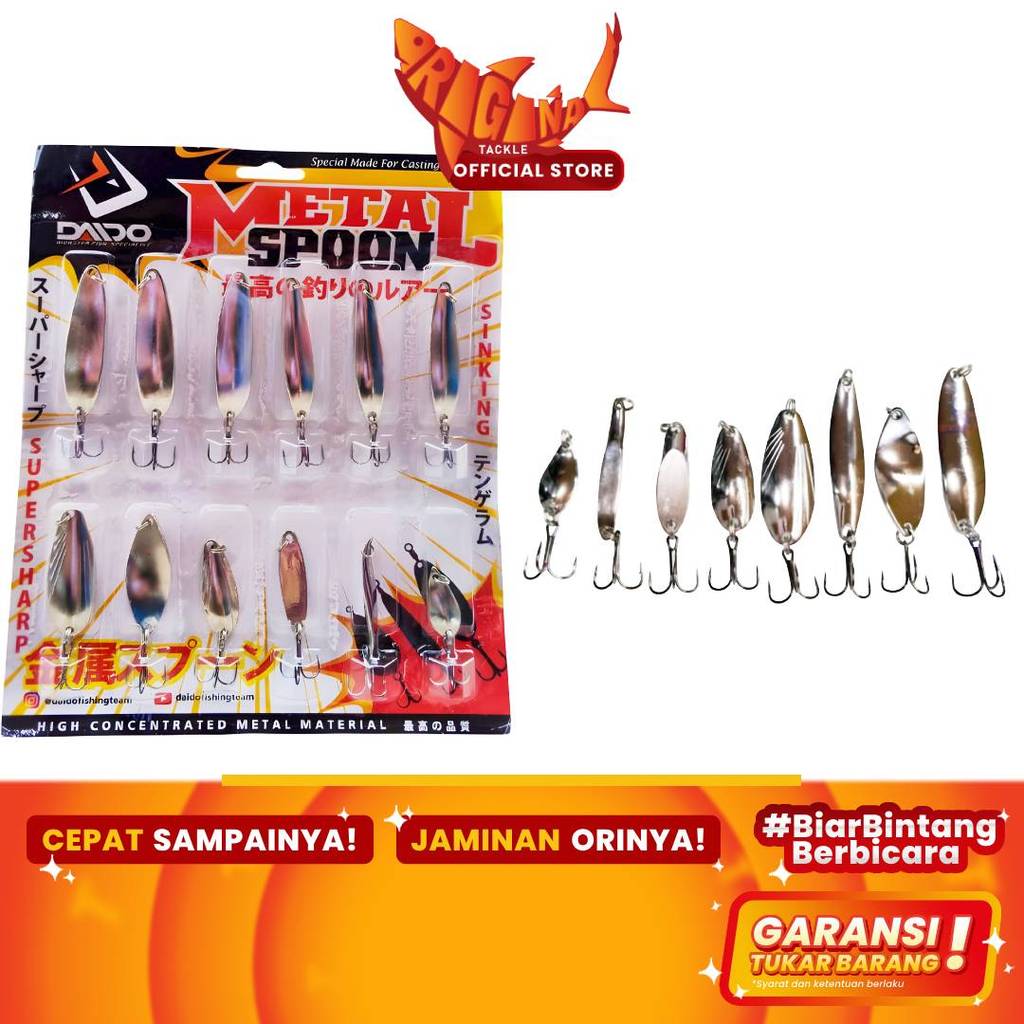 Umpan Pancing Daido Lure Spoon 6-22 gram Metal