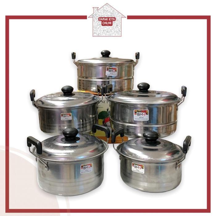 Panci set 5 in 1 steamer tutup stainless/panci set highpot stainless