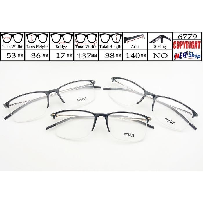 kacamata minus Half Frame premium frame kacamata minus trendy