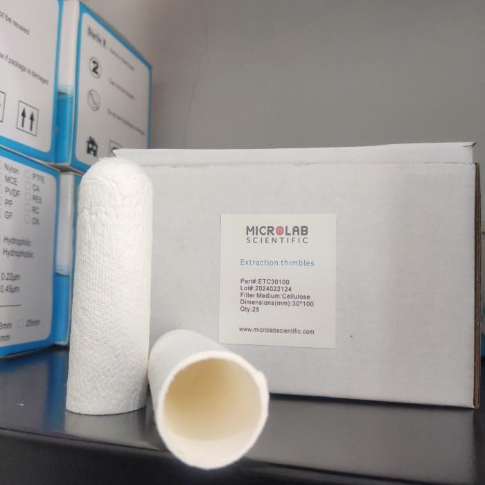SALE (ECERAN) Extraction Thimble 30 x 100mm, Cellulose / Ekstraksi Minyak TERMURAH