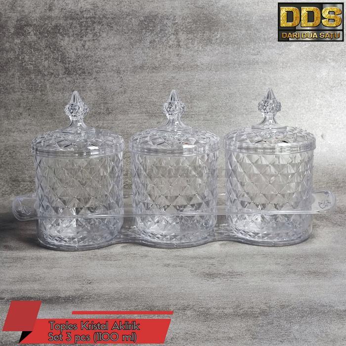 Toples Kristal Set Akrilik Kue Kering Kacang Permen 2 Susun / 3 Susun