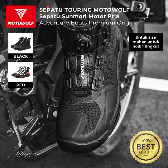Sepatu Touring Motowolf Sepatu Sunmori Motor Pria Adventure Boots