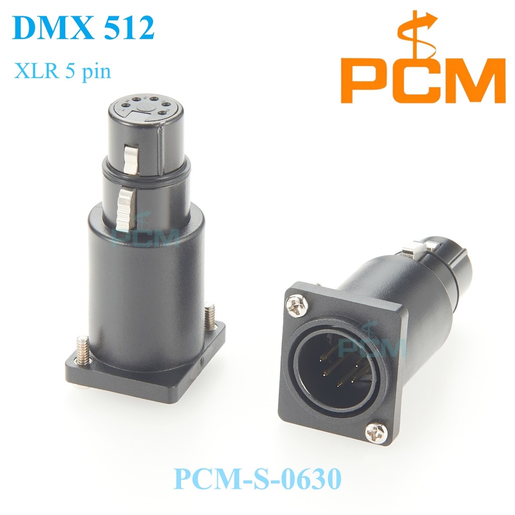 DMX512 XLR 5 Pin male to female connector, D-series XLR panel mount adapter for DMX lighting