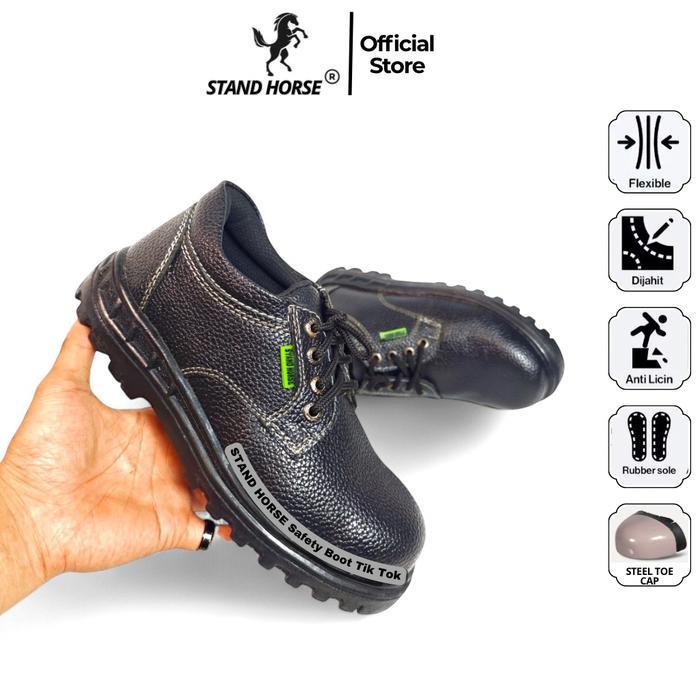 ORIGINAL STAND HORSE 801S Sepatu Safety Shoes Pria Low Boots Tali Ujung PVC Outsole Untuk Kerja