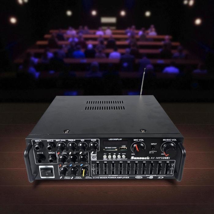 Sunbuck Bluetooth EQ Amplifier Karaoke Mixer Audio FM - AV-MP326BT
