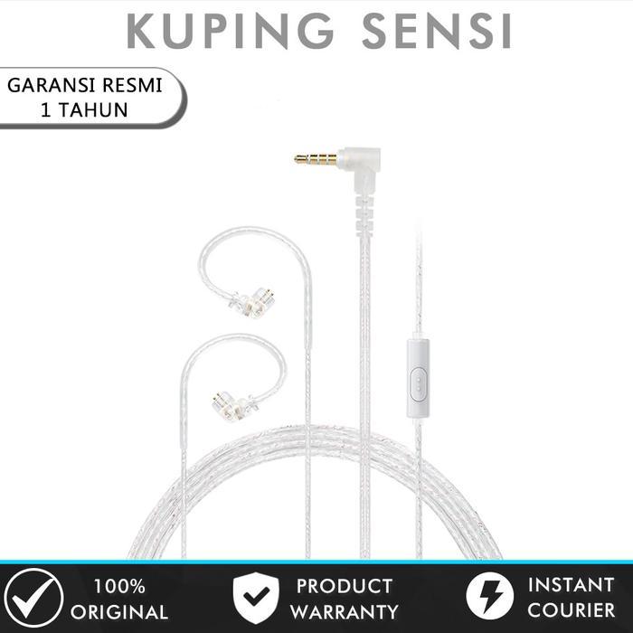 JCALLY PJ2+ 3.5mm Bend Silver Plated Earphone Upgrade Cable With Mic