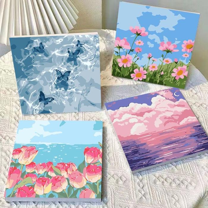 With Frame / Paint by Number / DIY Canvas Acrylic Paint / Painting kit / Deco Colouring art