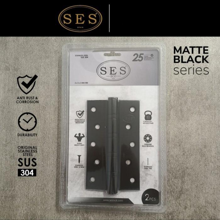 Engsel SES/Eco/5"3"3mm4BB/Hitam/Black/Engsel Pintu SES Hitam