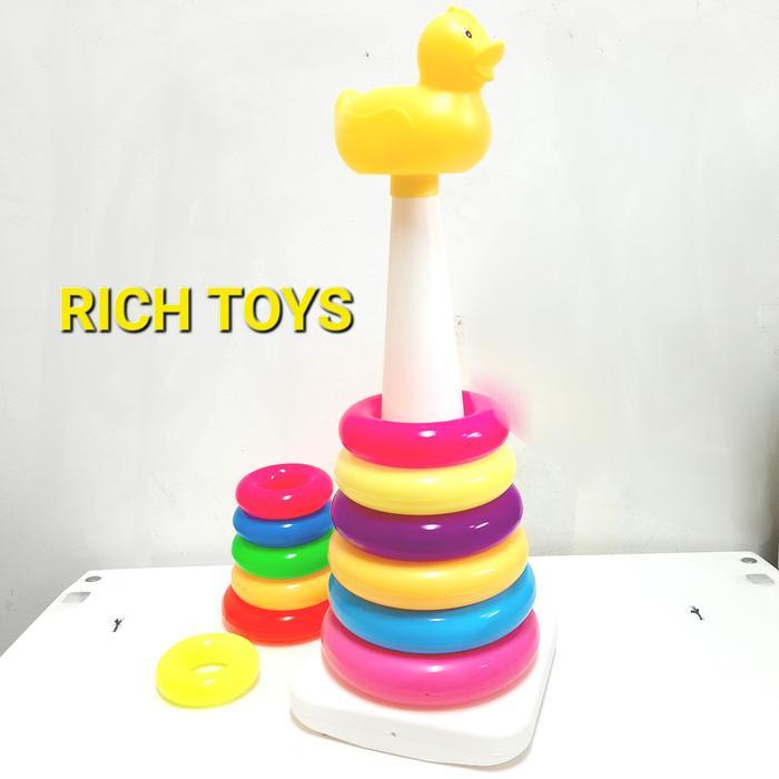 Rich Toys Ring Donat Jumbo Mainan Edukasi Stacking Susun Anak Bayi Tinggi 51Cm 12 Ring Berbeda Cocok