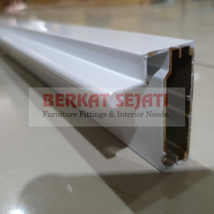 Profil Handle Frame Kaca Lemari Kitchen Set Aluminium FHD 128 PUTIH 3M .