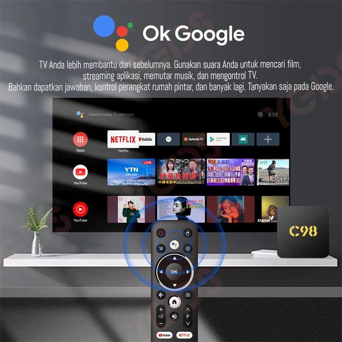 Ygds C98 Android Tv Box 2.4G/5G Wifi Smart Tv Box Android 13.0 Smart Tv Box Bluetooth Smart Tv Box