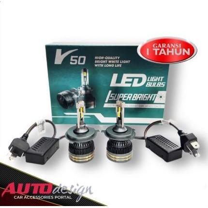 V50 Lampu LED Headlamp dan Foglamp Mobil 110 Watt H4 H1 H3 H7 H8 H11 H16 HB3 9005 HB4 9006 HIR2 9012
