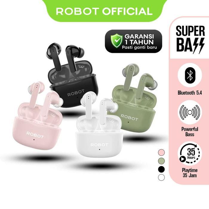 [Exclusive Deamazack] ROBOT TWS Airbuds Earbuds Headset Earphone Wireless Bluetooth 5.4 Super Bass