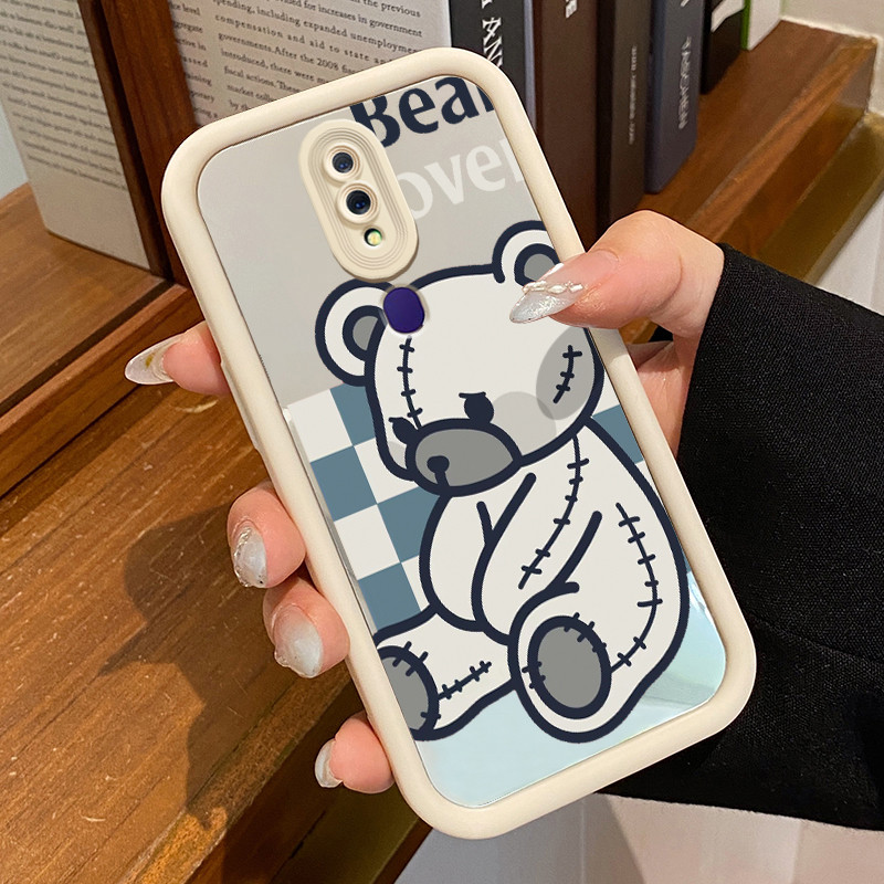 Casing Hp OPPO F11 F11 Pro A9 2019 A9x Case Casing Beruang yang rusak Pola Kasus cermin tangga Kasus