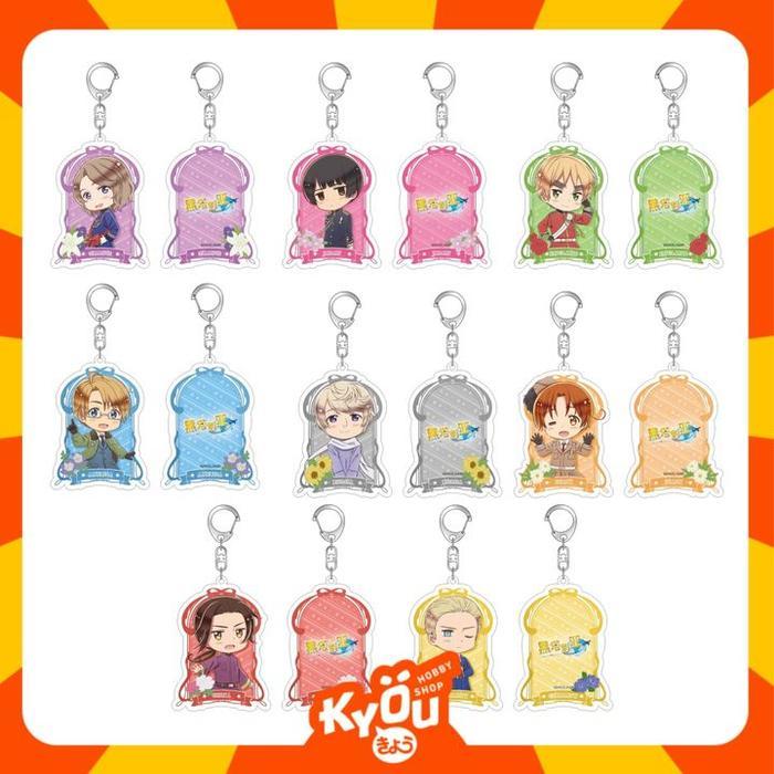 Italy Germany Japan America England France Russia China Double-Sided Acrylic Keychain - Hetalia