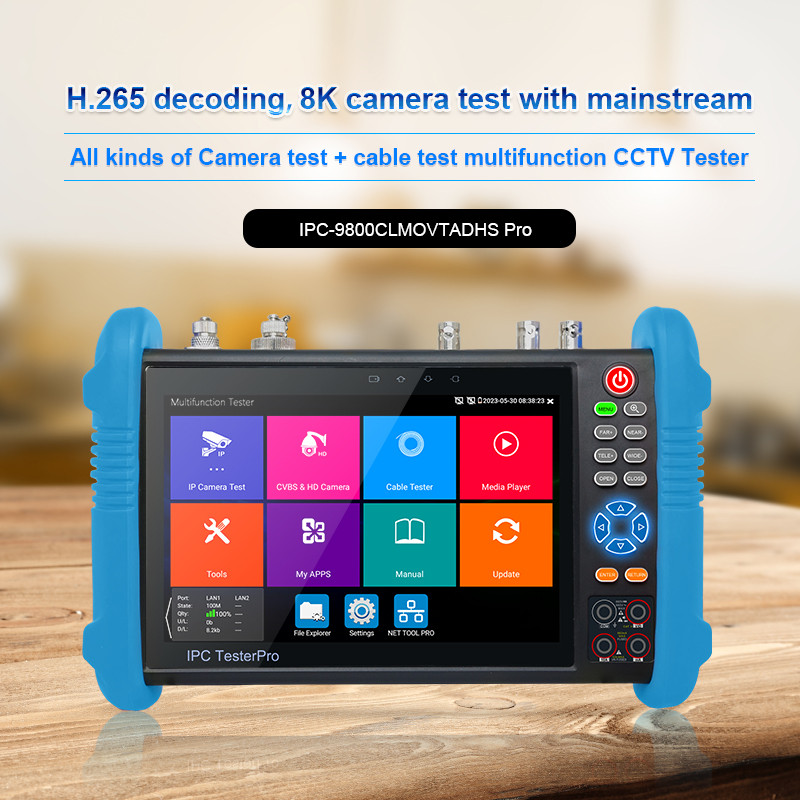 8K IP Camera Tester CCTV IPC Tester IPC9800 7" Tester CCTV Camera 8MP AHD CVI TVI H.265 Wifi PTZ