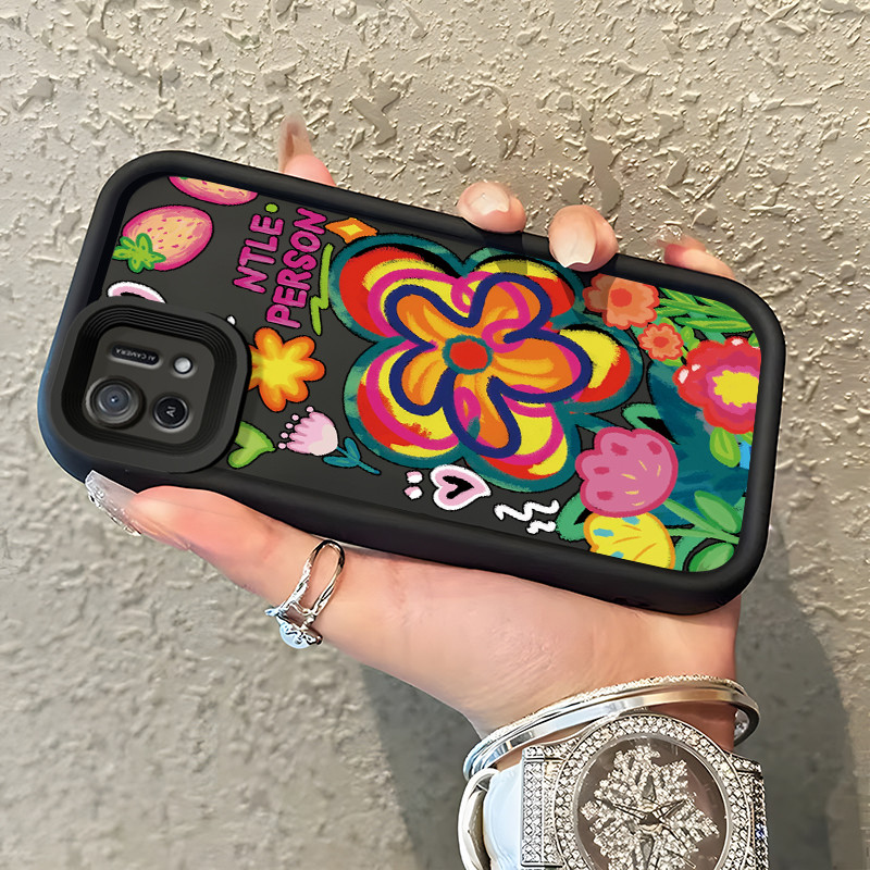 Casing Hp OPPO A16K OPPO A16E Case Coretan bunga dengan cat air Kasing silikon Cesing murah Kesing S