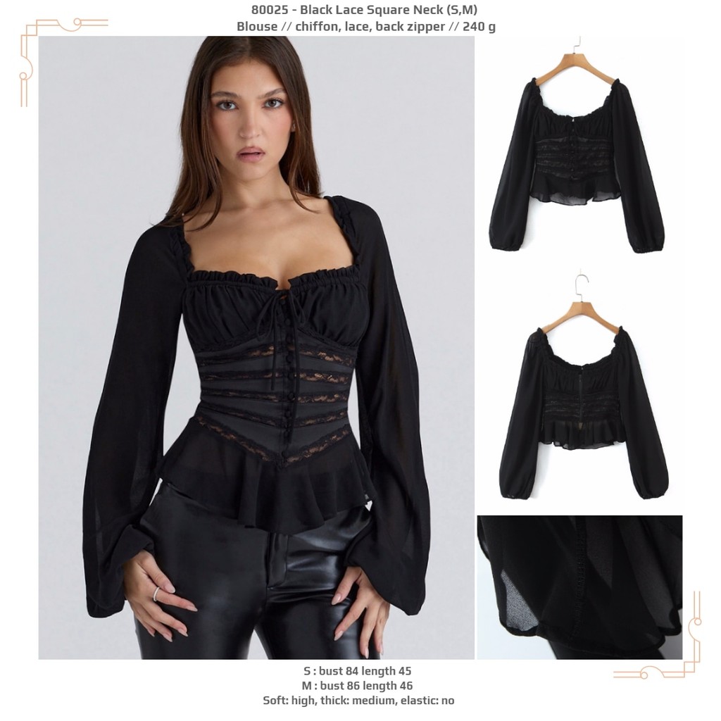 Blouse Lace Square Neck
