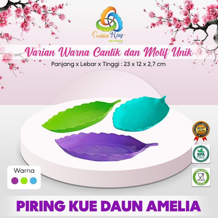 ( 6 pcs ) PIRING KUE DAUN AMELIA / Piring Kue Plastik / Piring kecil