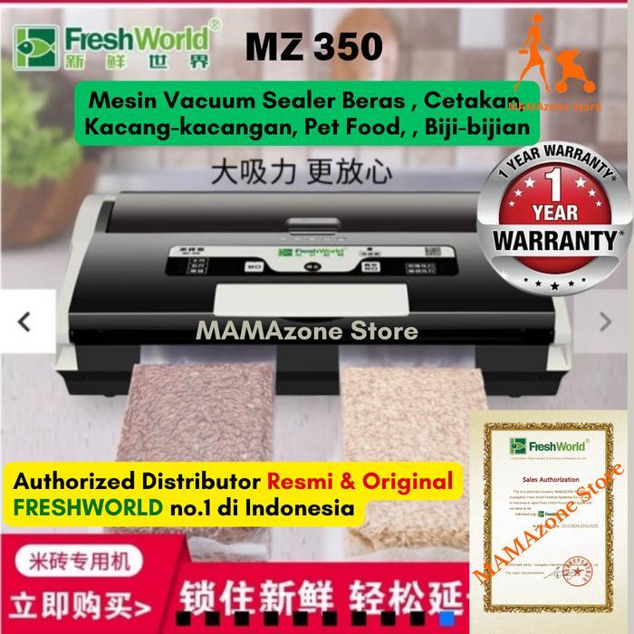 FRESHWORLD Vacuum Sealer MZ 350 Plastik Gusset Cetakan Beras - FreshWorld Mesin Vacuum Sealer MZ350