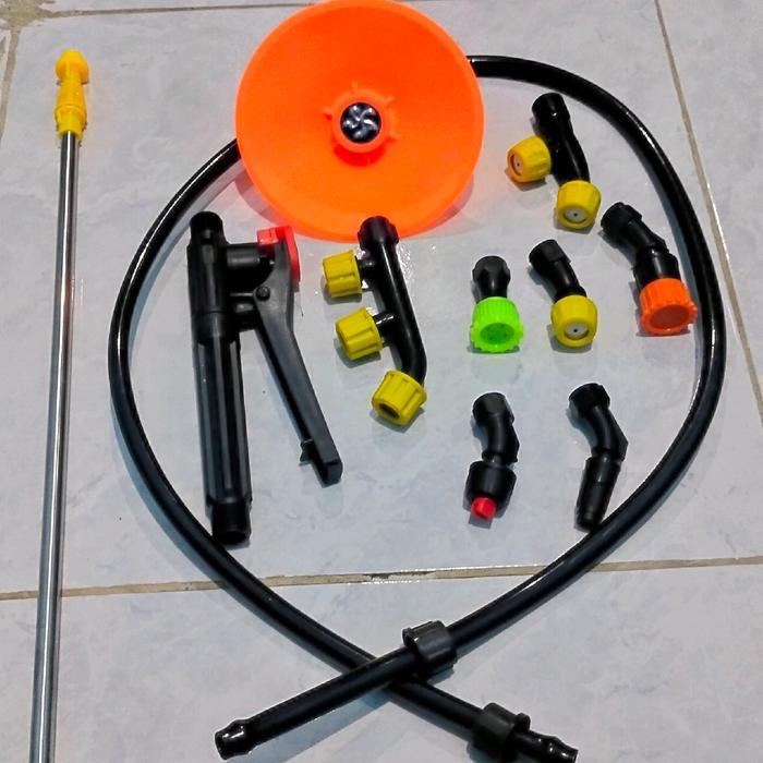 paket sprayer elektrik semprot 8 nozzle berbeda kabut halus Selang