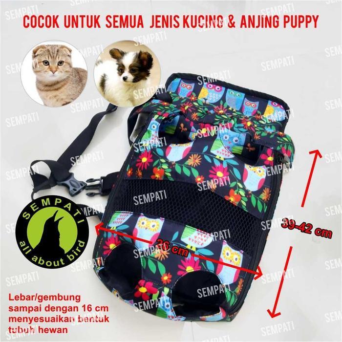 Premium Sempati Tas Kucing Gendong Depan Belakang Gendongan Kucing Anjing Tas Ransel Depan Kucing