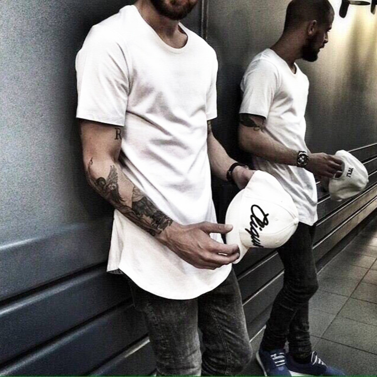 2025 MRMT High Street Arc Hem Mens T Shirt High Quality Cotton Men T-Shirt Lengthened Over Size Man