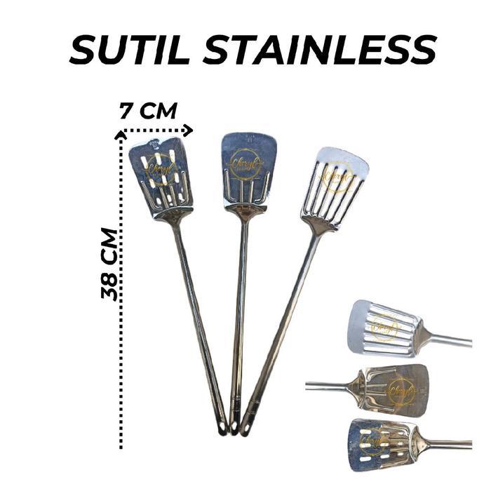 (1 PCS) SUTIL STAINLESS POLOS / SUTIL STAINLESS GARIS / SUTIL STAINLESS TITIK / SPATULA / SUTIL /