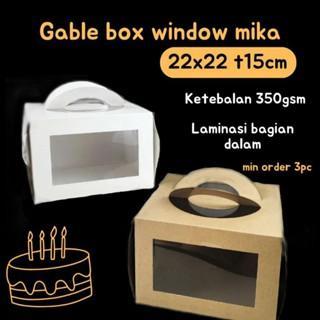 [3pc] cake box 22 handle / kotak kue / dus kue ukuran 22x22x15