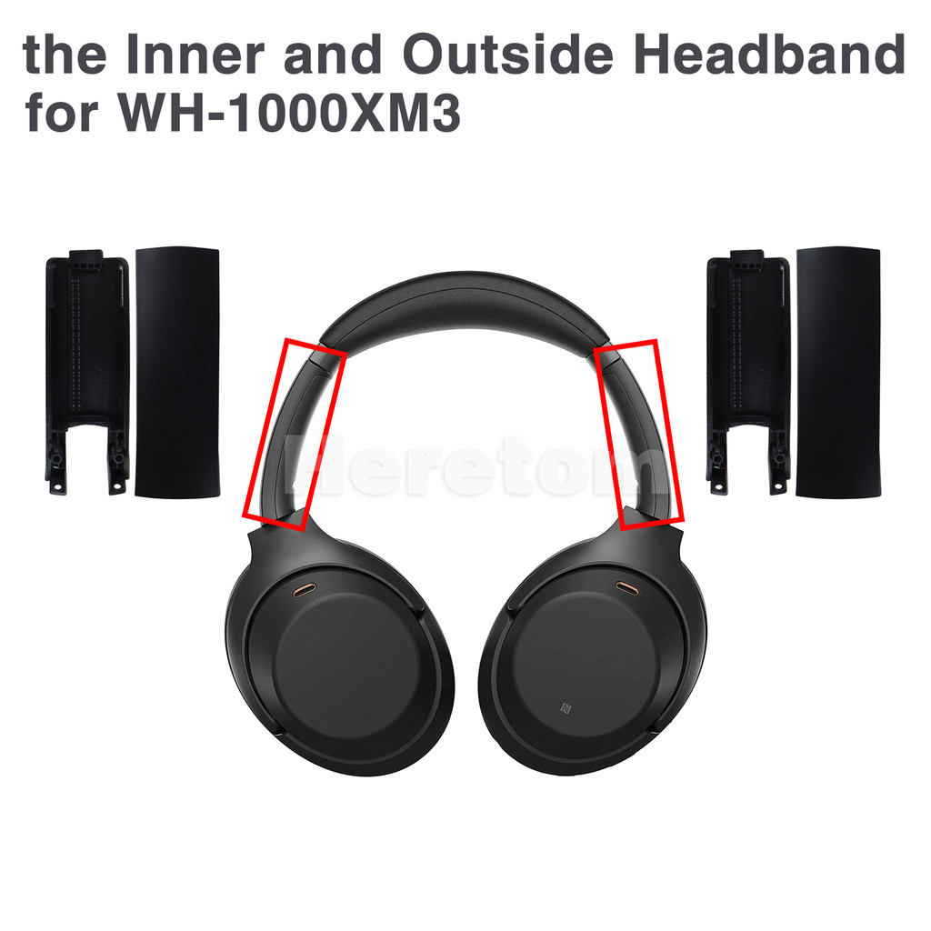 STOK TERBATAS  2PCS Replacement Headband Inner + Outside Cover For WH-1000XM3 Headphone Black /Silve