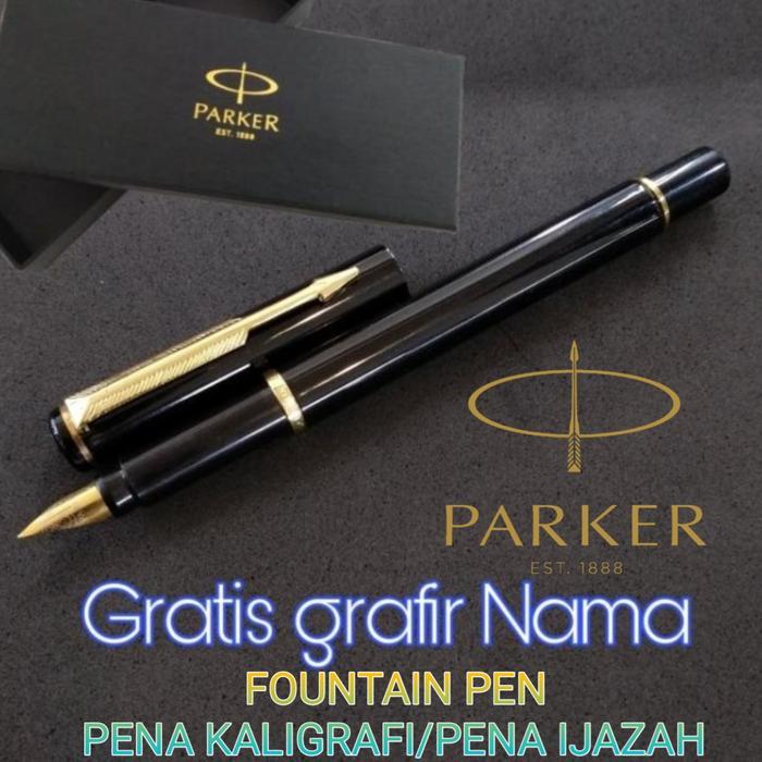 Fountain Pen Kaligrafi Parker Gratis Grafir Nama Dan Box Exlusive Parker Pulpen Stationery