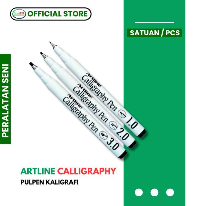 Artline Calligraphy 1.0 2.0 3.0 Black Spidol Kaligrafi Artline