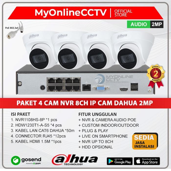 Paket IP Camera CCTV Imou Dahua 4Cam Indoor NVR 8CH PoE