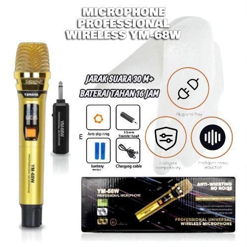Premium Mic Wireless Karaoke Microphone Yamaha Ym-68W Original