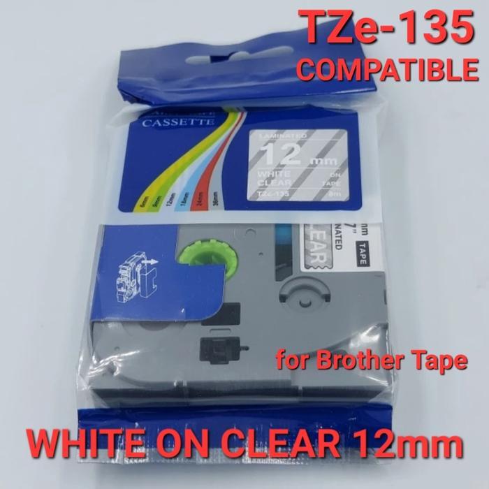 NEW AVPRO TZe-135 Compatible Label Tape Brother White On Clear 12mm
