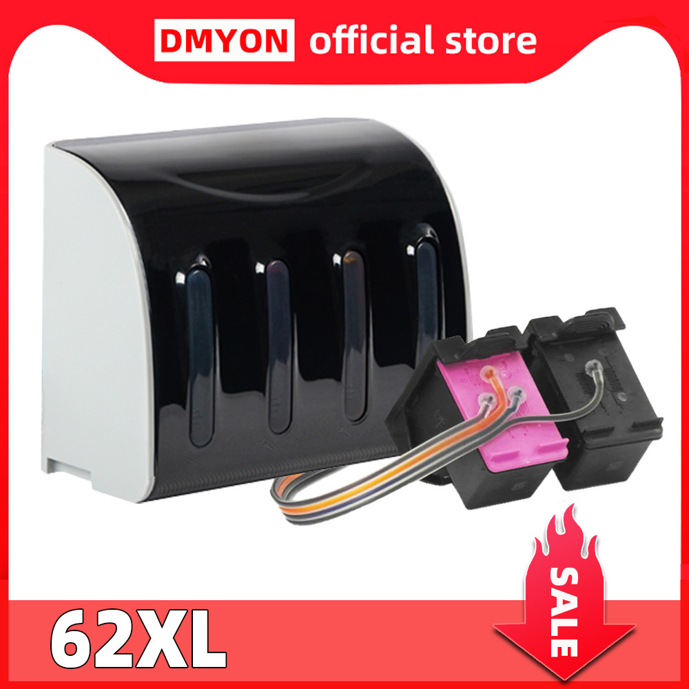 JUAL  DMYON Compatible for Hp 62 CISS Refill Ink Cartridge 5544 5545 5546 5547 5548 5549 Envy 5540 5