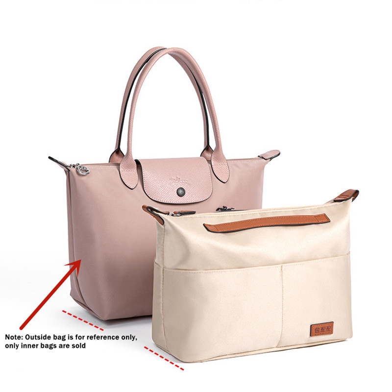 Lipstick Toner Nylon Insert Organizer Bag for Longchamp LE PLIAGE Bag Luxury Handbags Travel Inner