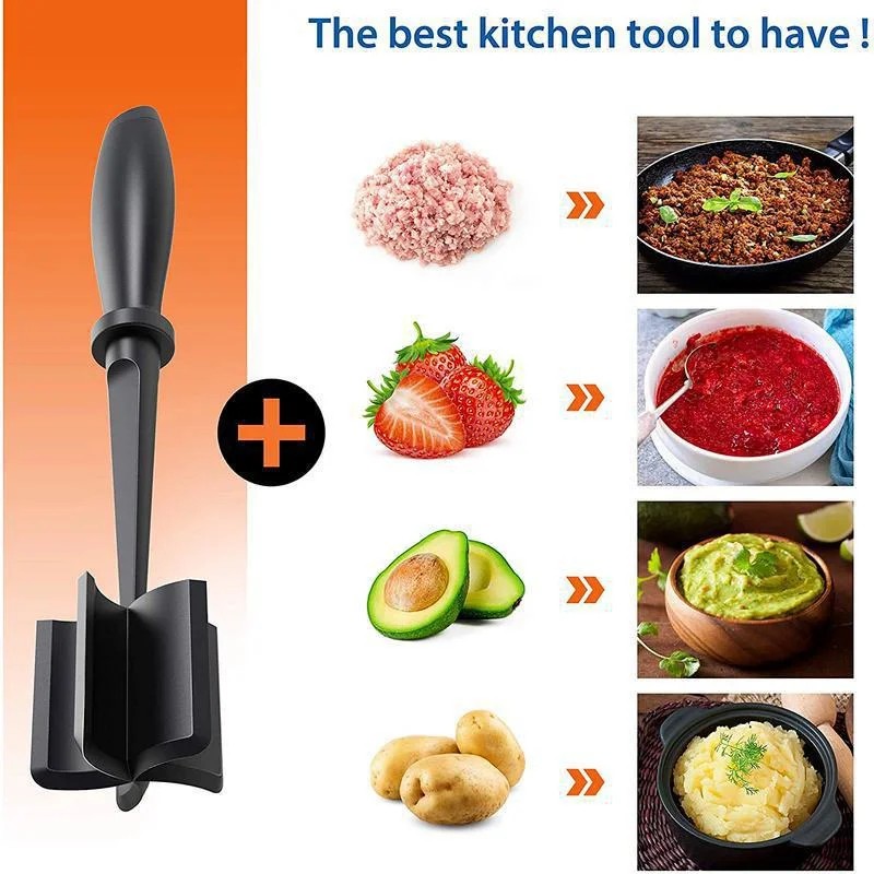 Upgrade Meat Chopper, Heat Resistant Meat Masher for Hamburger Meat, Ground Meat Chopper, Potato