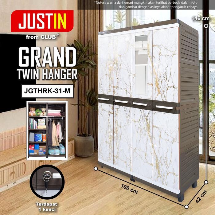 CLUB Justin Grand Twin Hanger - Lemari Pakaian Plastik - Lemari Baju Gantung - Lemari Plastik Susun