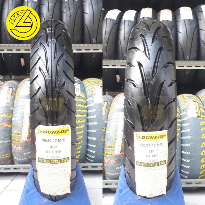Ban DUNLOP GT601 Arrowmax Paket 90.80.17 dan 120.70.17 Ring 17 Tubeless Ban Harian Motor Vixion